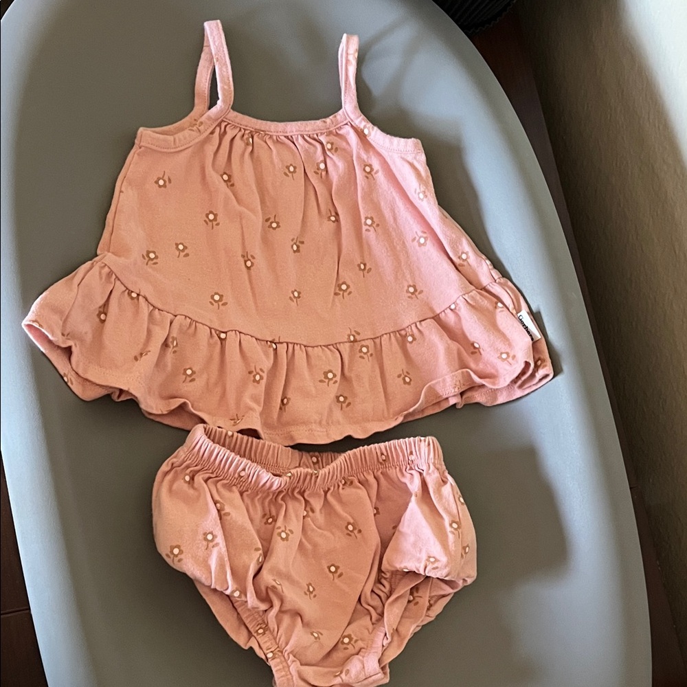 Charming Pink Floral Kids Matching Set